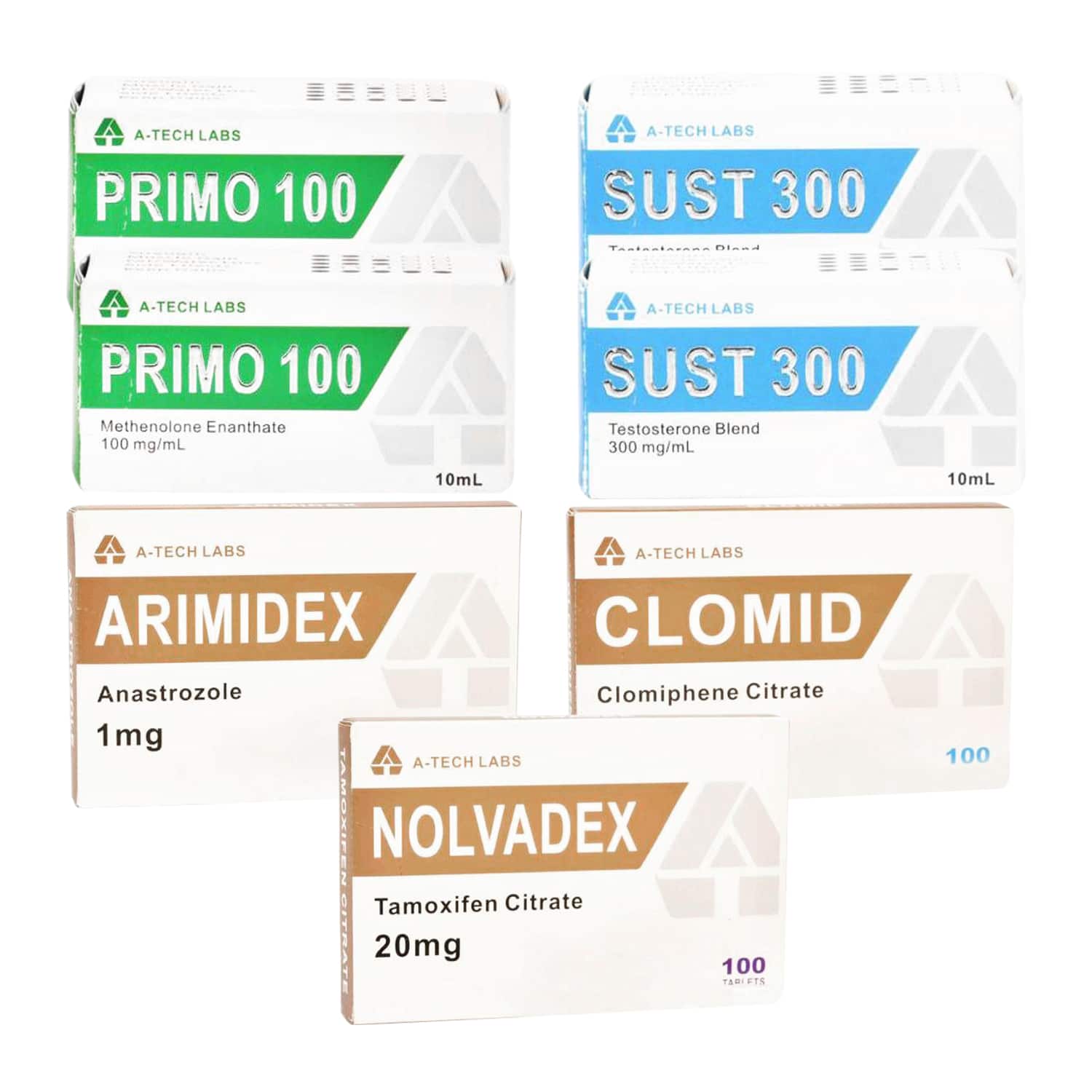 PACK MUSCLE SEC LEVEL II (INJECTION) A TECH LABS SUSTANON + PRIMOBOLAN + PCT (8 UGER)