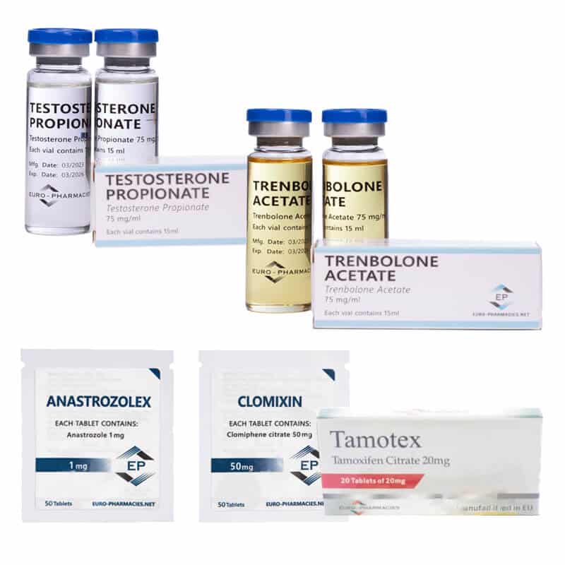 TØR MASSEØKNINGSPAKKE TESTOSTERONPROPIONAT + TRENBOLONACETAT + PCT (6 uger) Euro Pharmacies