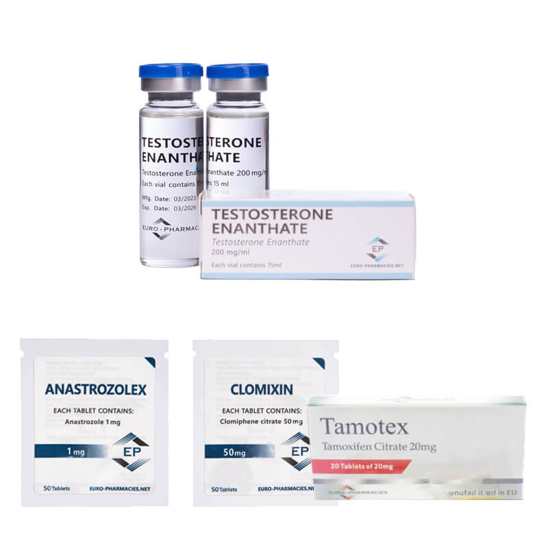 Masseforøgelsespakke (INJECTION) TESTOSTERON ENANTHAT 250 + BESKYTTELSE + PCT Euro Pharmacies