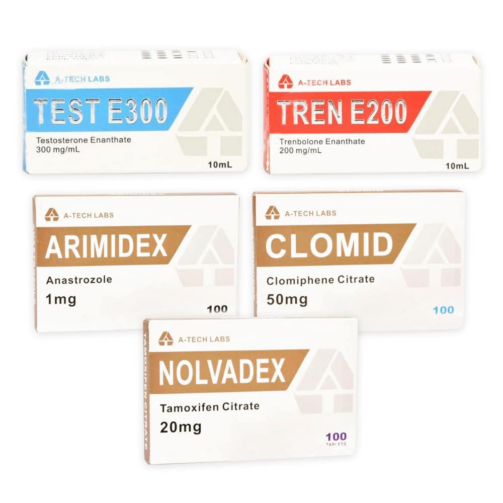 TØR MASSEOPTIGNINGSPAKKE Testosteron Enanthate + Trenbolon Enanthate (10 uger) A Tech