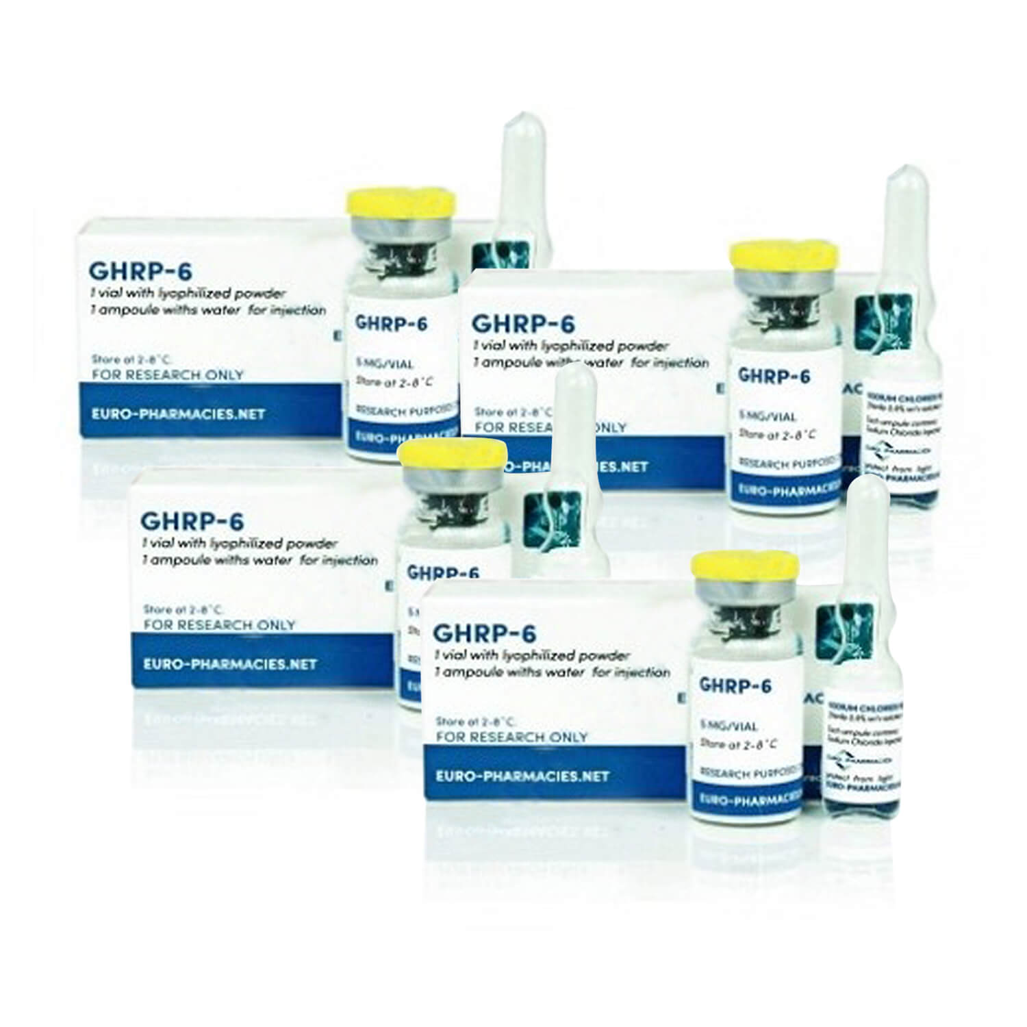 GHRP 6 5 mg 1 hætteglas Euro Pharmacies × 4