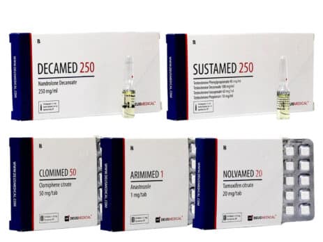 2 Klassiske Mass Gain Pack 8 uger Sustanon Deca durabolin Beskyttelse PCT Deus Medical 463×348