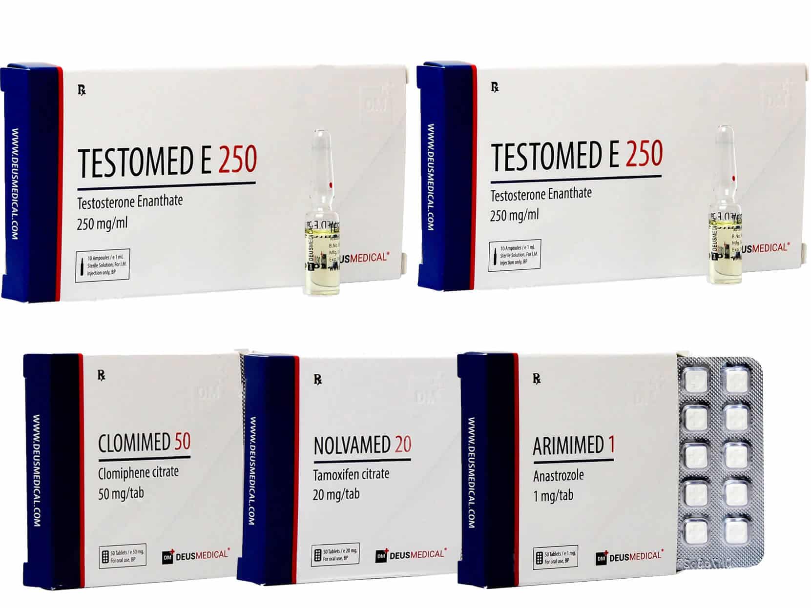 Masseforøgelsespakke 8 uger Testosteron Enanthate Beskyttelse PCT Deus Medical