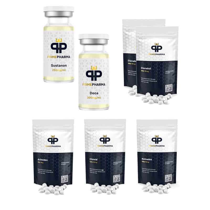 Masseforøgelsespakke INJICÉR SUSTANON DECA DIANABOL 8 uger PRIME PHARMA