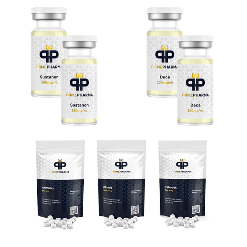 NIVEAU II (INJECTION) Masseforøgelsespakke: SUSTANON + DECA + PCT (8 uger) PRIME PHARMA