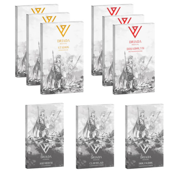 Driada Medical Lean Mass Gain Pack: Orale steroider Dianabol + Winstrol (8 uger)