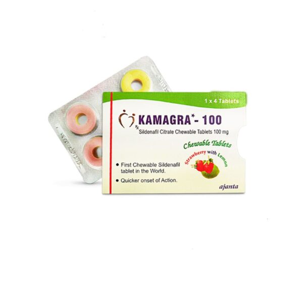 Kamagra 100 CT Jordbær og Citron Sildenafil Citrate CT 1×4 Apotek EU