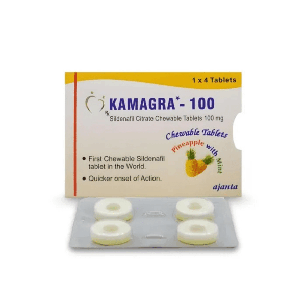 Kamagra 100 Ananas og Mint Sildenafil Citrate CT 1×4 Apotek EU