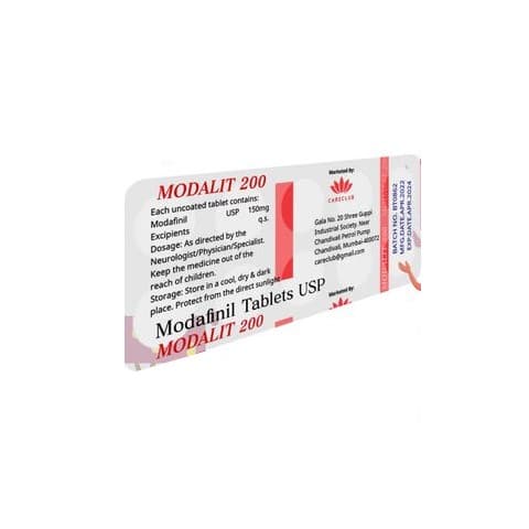 Modalit 200 mg Modafinil tablet USP 100 tabletter Apotek EU