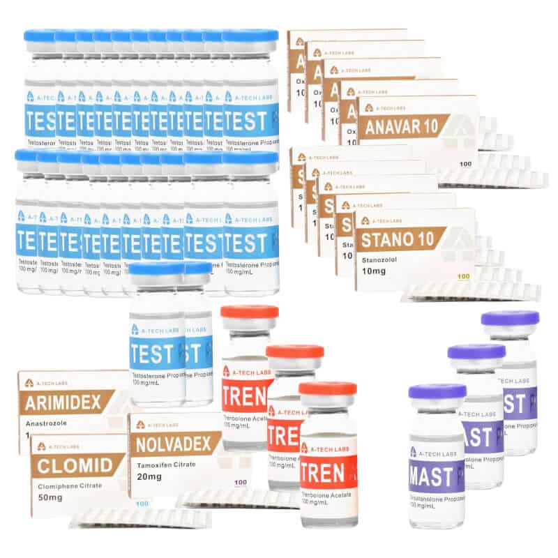 EKSTREM LEAN MASS GAIN PACK Test P Tren A Mast P Anavar Winstrol Oral 16 uger A TECH 1