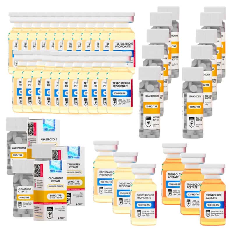 EKSTREM LEAN MASS GAIN PACK Test P Tren A Mast P Anavar Winstrol Oral 16 uger HILMA