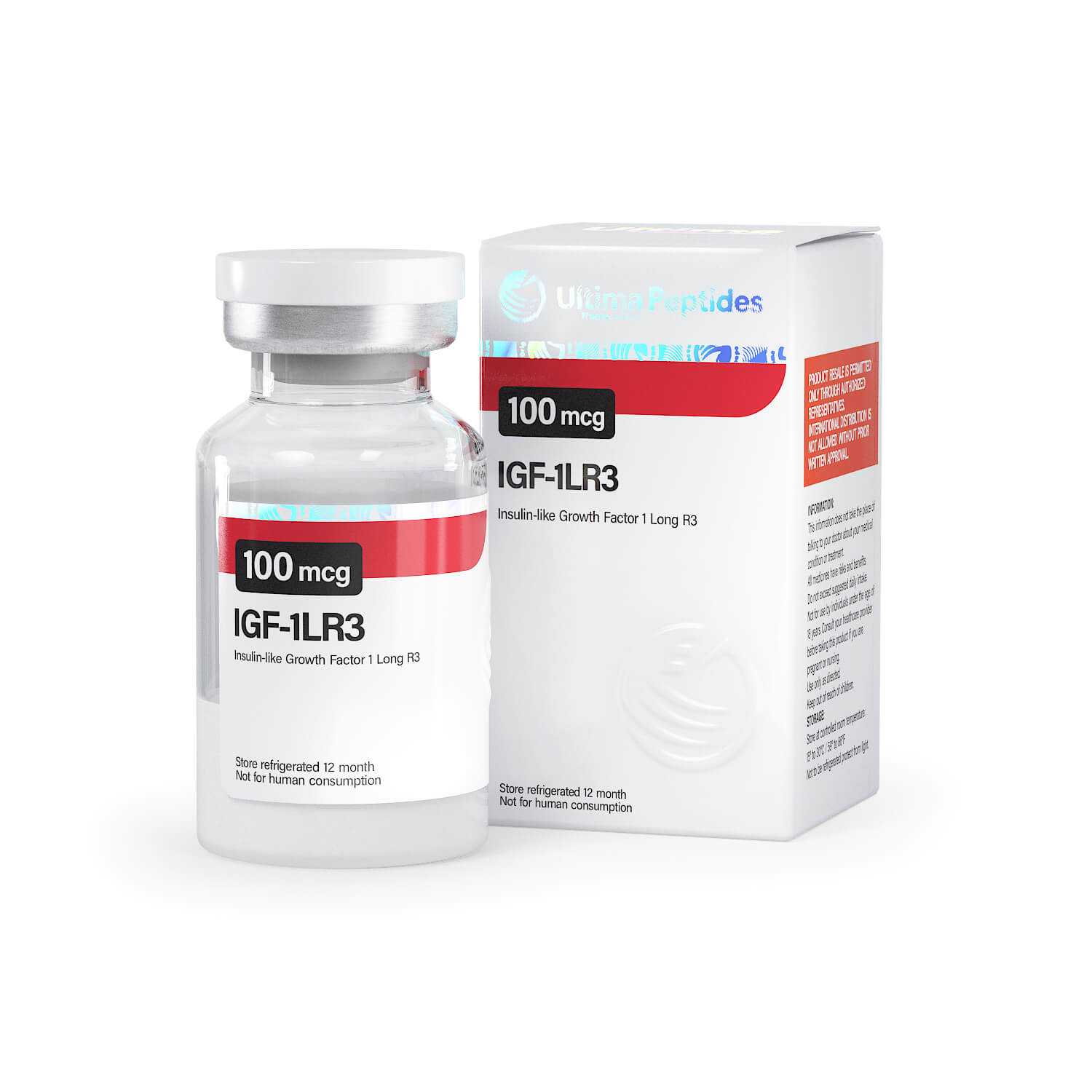 Ultima-IGF-1 LR3 0,1 mg - 1 hætteglas x 100 mcg - UltimaPeptides USA