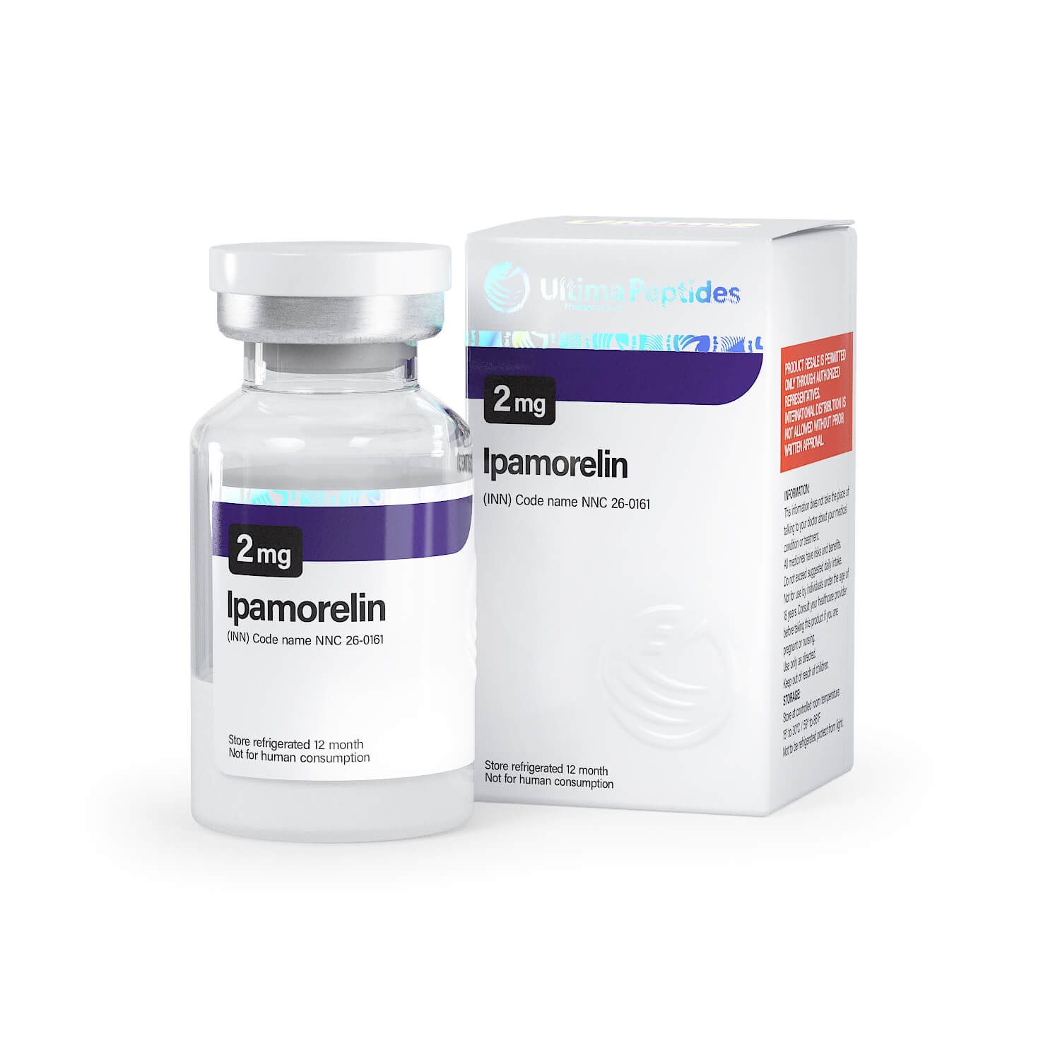 Ultima-Ipamorelin 2 mg - 1 hætteglas x 2 mg - UltimaPeptides USA