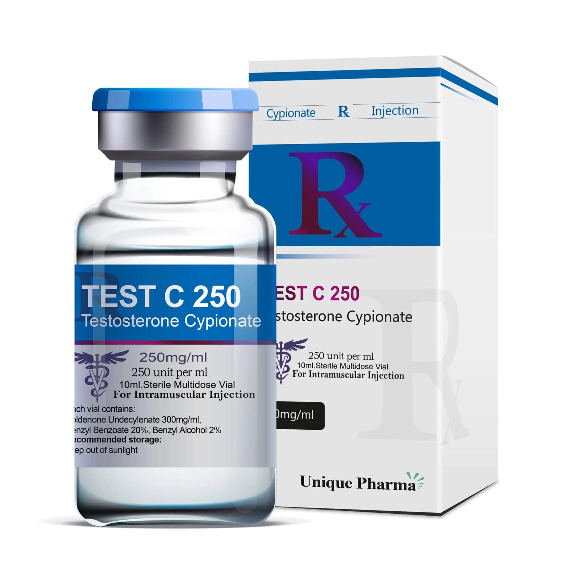 Test C 250 - Testosteroncypionat (250 mg/ml 10 ml) - UNIQUE-PHARMA
