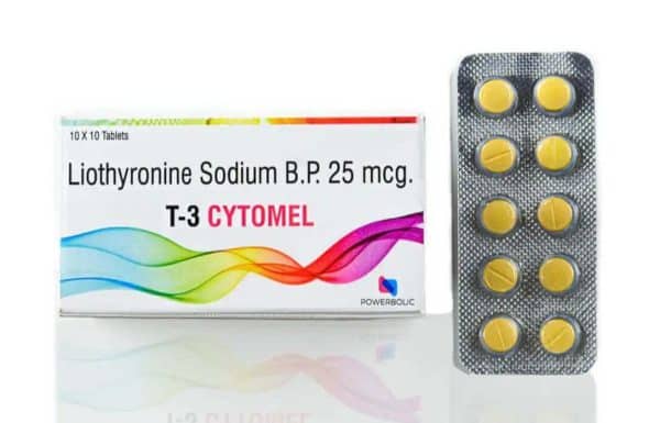 T3 TABLETTER - Liothyroxin Natrium BP 25mcg 100 tabletter - POWERBOLIC